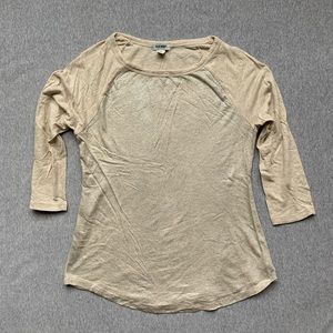 metallic baseball sleeve tee